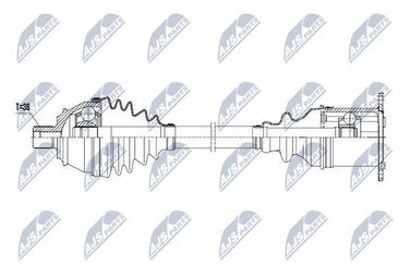 NTY NPWAU023 Полуось Audi A6 2.0tdi,2.0tfsi,2.0fsi,3.2fsi 04-11 акпп передняя левая | перед лев | - 4