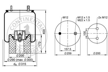CONTITECH AIR SPRING 4157NP09 Воздушная подушка (опора пневматическая) - 1