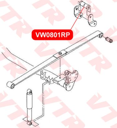 VTR VW0801RP Полиуретановый сайлентблок рессоры задней подвески, верхний - 2