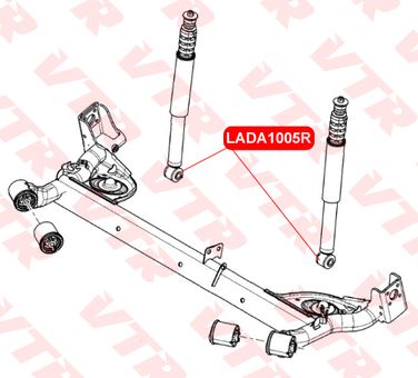VTR LADA1005R Сайлентблок амортизатора задней подвески, нижний - 2