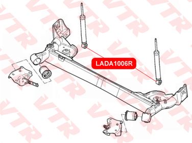 VTR LADA1006R Сайлентблок амортизатора задней подвески, нижний - 2