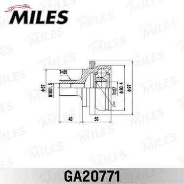 Miles GA20771 Шрус MB c-class 203 4 matic/e-class 211 4 matic 02-09 нар. - 1