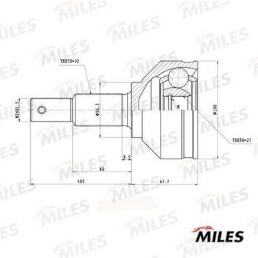 Miles GA20748 Шрус Nissan murano z51 2007- нар. - 1