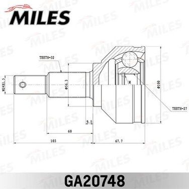 Miles GA20748 Шрус Nissan murano z51 2007- нар. - 2