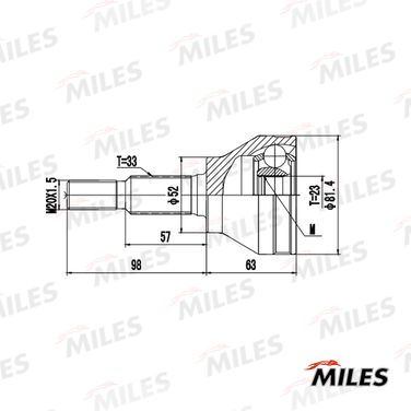Miles GA20712 Шрус opel astra j 1.3cdti-1.8 10- нар. - 3