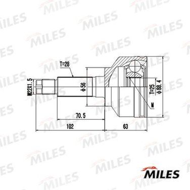 Miles GA20682 Шрус KIA sorento -06 наружн.компл. - 1