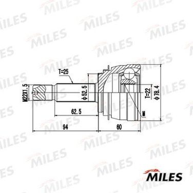 Miles GA20660 Шрус hyundai solaris/kia RIO III 10- нар. - 1