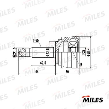Miles GA20660 Шрус hyundai solaris/kia RIO III 10- нар. - 3