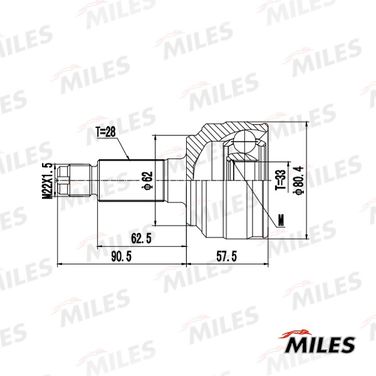 Miles GA20658 Шрус mazda 6 ii/atenza 2.0-2.5 07-12 нар. - 2