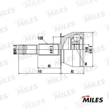 Miles GA20655 Шрус nissan pathfinder r51m/navara d40m 2.5dci 05- пер.нар. AWD AT - 1