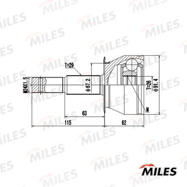 Miles GA20655 Шрус nissan pathfinder r51m/navara d40m 2.5dci 05- пер.нар. AWD AT - 3