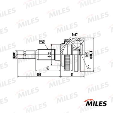 Miles GA20544 Шрус наружний ком/кт daewoo espero 1.8-2.0l 95-99 ABS - 3