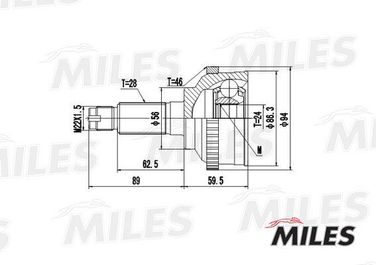 Miles GA20180 Шрус KIA carens/clarus/magentis 1.6-2.0 96- нар. (abs) - 1