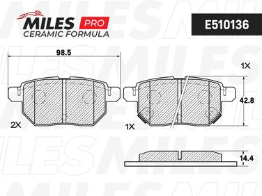 Miles E510136 Колодки тормозные дисковые - 2
