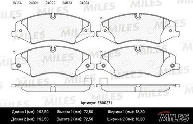 Miles E500271 Колодки тормозные land rover discovery 09-/range rover sport 09- передние Ceramic - 1
