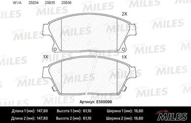 Miles E500096 Колодки тормозные chevrolet cruze/opel astra j 16 10- передние Ceramic - 1
