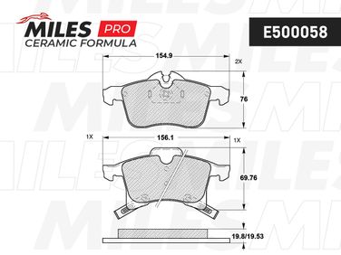 Miles E500058 Колодки тормозные opel astra g/h/zafira a передние Ceramic - 2