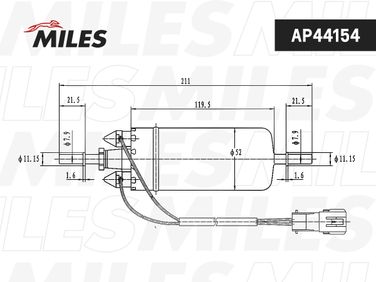 Miles AP44154 Насос топливный hyundai santa FE i (sm) 2.0 CRDi 3bar 170 l/h - 2