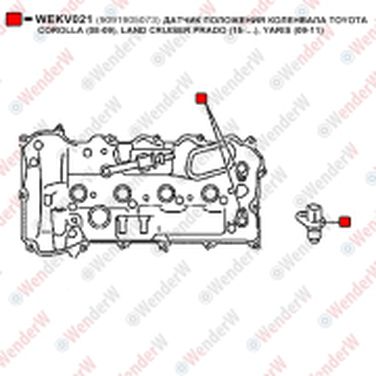 WENDERW WEKV021 Датчик положения коленвала toyota corolla (08-09), land cruiser prado (15-…), yaris (09-11) - 1