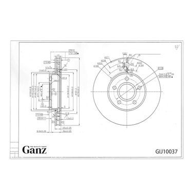 GANZ GIJ10037 Диск тормозной передний ford Focus III/C-Max II / volvo V40 12> | перед | - 3