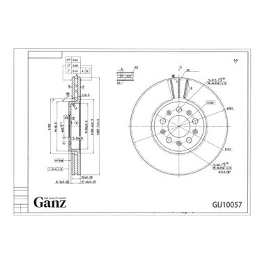 GANZ GIJ10057 Диск тормозной передний audi a3/volkswagen g4/skoda fabia | перед | - 3