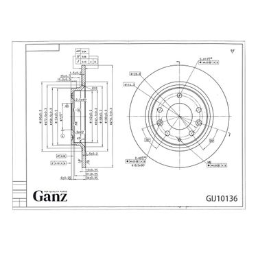 GANZ GIJ10136 Диск тормозной задний с покрытием mazda 6 - 3