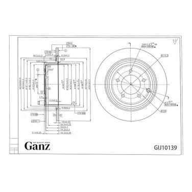 GANZ GIJ10139 Диск тормозной задний с покрытием chrysler Sebring/JEEP Patriot 2007- | зад | - 3