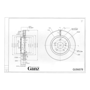 GANZ GIJ06078 Диск тормозной передний с покрытием suzuki Grand Vitara | перед | - 3