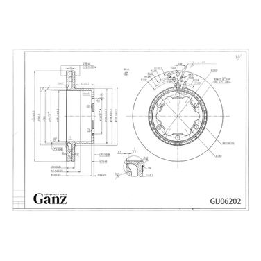 GANZ GIJ06202 Диск тормозной задний с покрытием MB Sprinter/VW Crafter 30-50 06-> /Vent D=303mm - 3