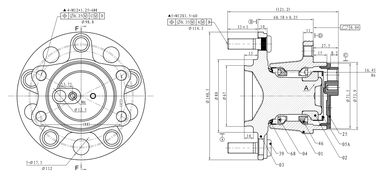 GANZ GIM03020 Ступица задняя в сборе L=R mitsubishi ASX/Lancer X/Outlander II | зад лев | - 3