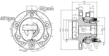 GANZ GIK05033 Ступица передняя в сборе L=R opel Astra g +abs /5отв | перед лев | - 3