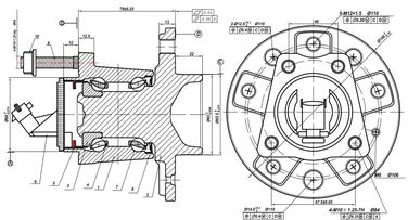 GANZ GIM03041 Ступица задняя в сборе L=R (5 болтов) opel Astra H/Zafira b /5 болтов | зад лев | - 3