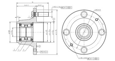 GANZ GIM03049 Ступица задняя в сборе GM Aveo I/II/Kalos 02-> /4 болта | зад лев | - 3