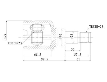 GANZ GIK04019 Шрус внутренний l ford Focus II/C-Max 03-07 /23x40x23 - 2