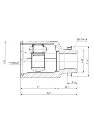 GANZ GIK04026 Шрус внутренний r KIA Spectra 2000-> (Ижевск) - 2