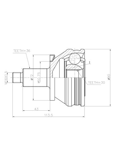 GANZ GIK04036 Шрус наружный VW / skoda / seat | перед | - 2