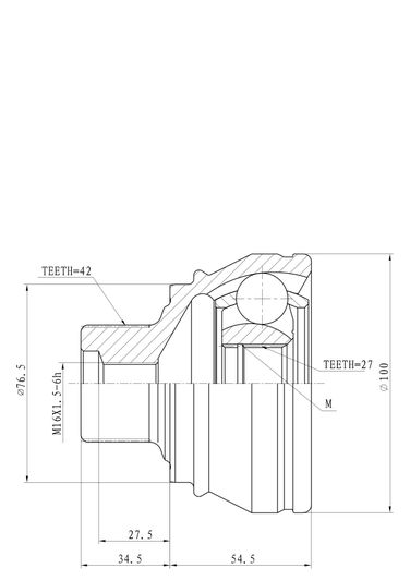 GANZ GIK04053 Шрус наружний AD A4/ Q5 08-> - 2