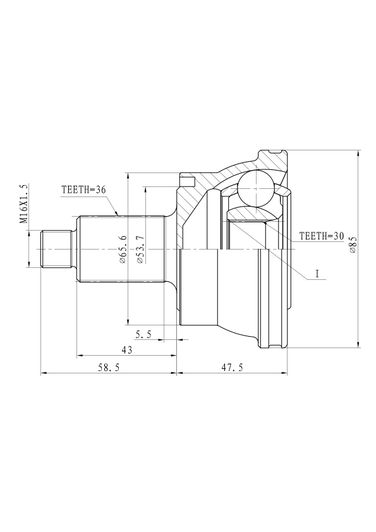 GANZ GIK04069 Шрус наружный (компл.) VAG A2/Fabia/Praktik/Roomster/Polo 01-09 | перед | - 2