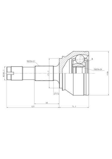 GANZ GIK04075 Шрус наружный peugeot Boxer 06-> | перед | - 2