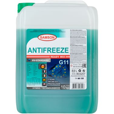 SAMSON 803207 Антифриз, готовый раствор EU-Standard G11 зелёный -37°c, 10кг - 1