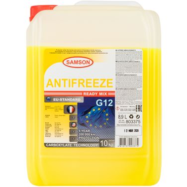 SAMSON 803375 Антифриз, готовый раствор EU-Standard G12 жёлтый -37°c, 10кг - 1