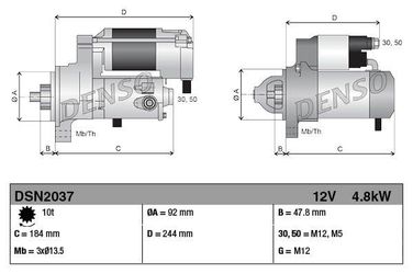 Denso DSN2037 Стартер Heavy duty - 3