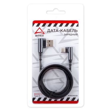 ARNEZI A0605029 Дата-кабель зарядный Type c Черный (угловой) - 1