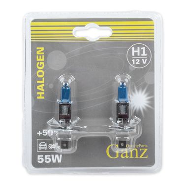 GANZ GIP06047 Лампа 12V H1 55W +50% P14,5s 5000k  2 шт. блистер - 1