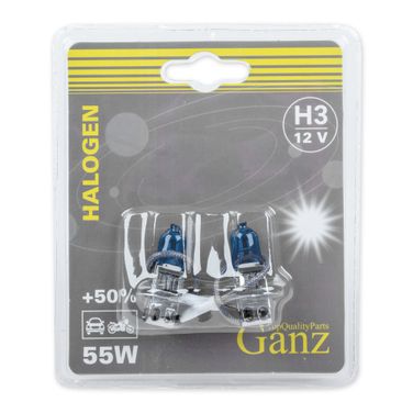 GANZ GIP06050 Лампа 12V H3 55W +50% PK22s 5000k 2 шт. блистер - 1
