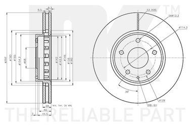 NK 313287 Диск тормозной передний с антикорозийным покрытием (297x28mm) / mazda cx-5 12~ | перед | - 1