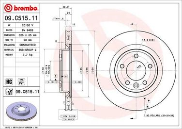 Brembo 09.C515.11 Диск тормозной UV Coated | зад | - 1