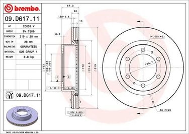 Brembo 09.D617.11 Диск тормозной UV Coated | перед | - 1