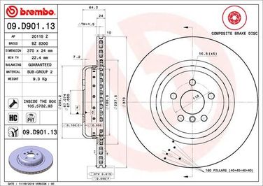 Brembo 09.D901.13 Диск тормозной Composite | зад | - 1