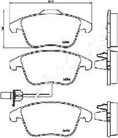 Japanparts PA-0915AF Колодки тормозные дисковые, комплект | перед | - 1